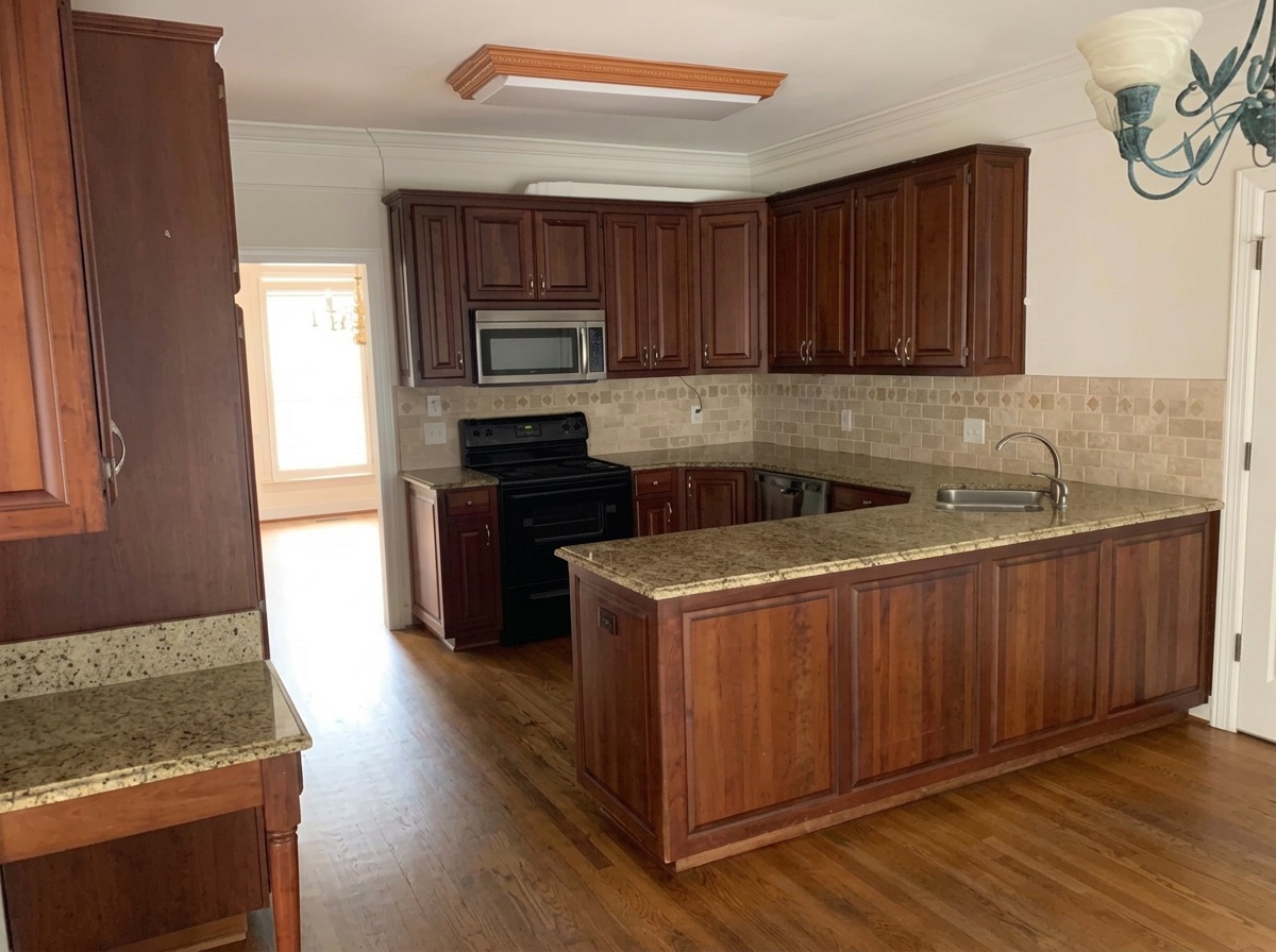 Cherry-to-White Kitchen before staging