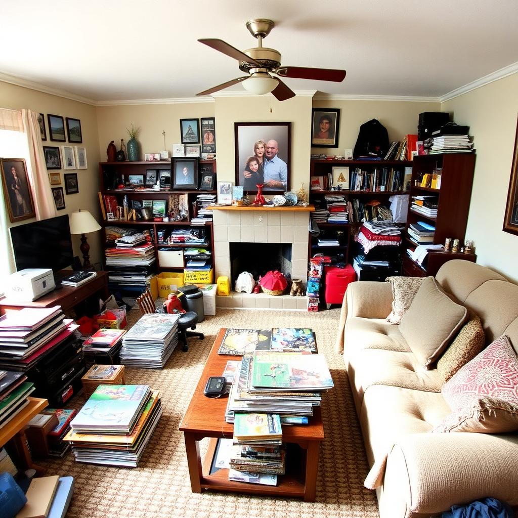 Family Room Reset before staging
