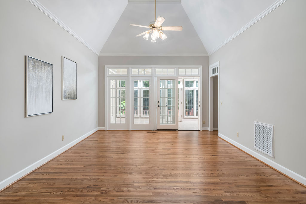 Vaulted Great Room before staging